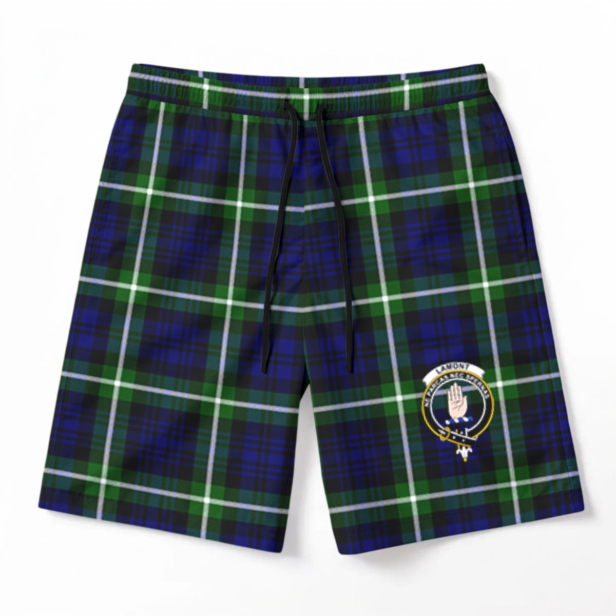 Lamont Modern Tartan Crest Men's Beach Shorts