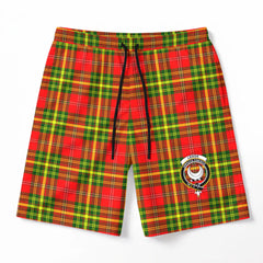 Leask Tartan Crest Men's Beach Shorts