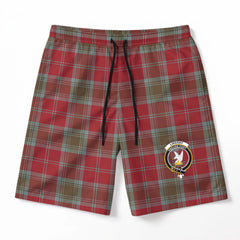 Lindsay Weathered Tartan Crest Men's Beach Shorts