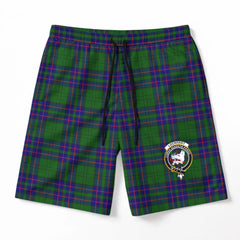 Lockhart Modern Tartan Crest Men's Beach Shorts