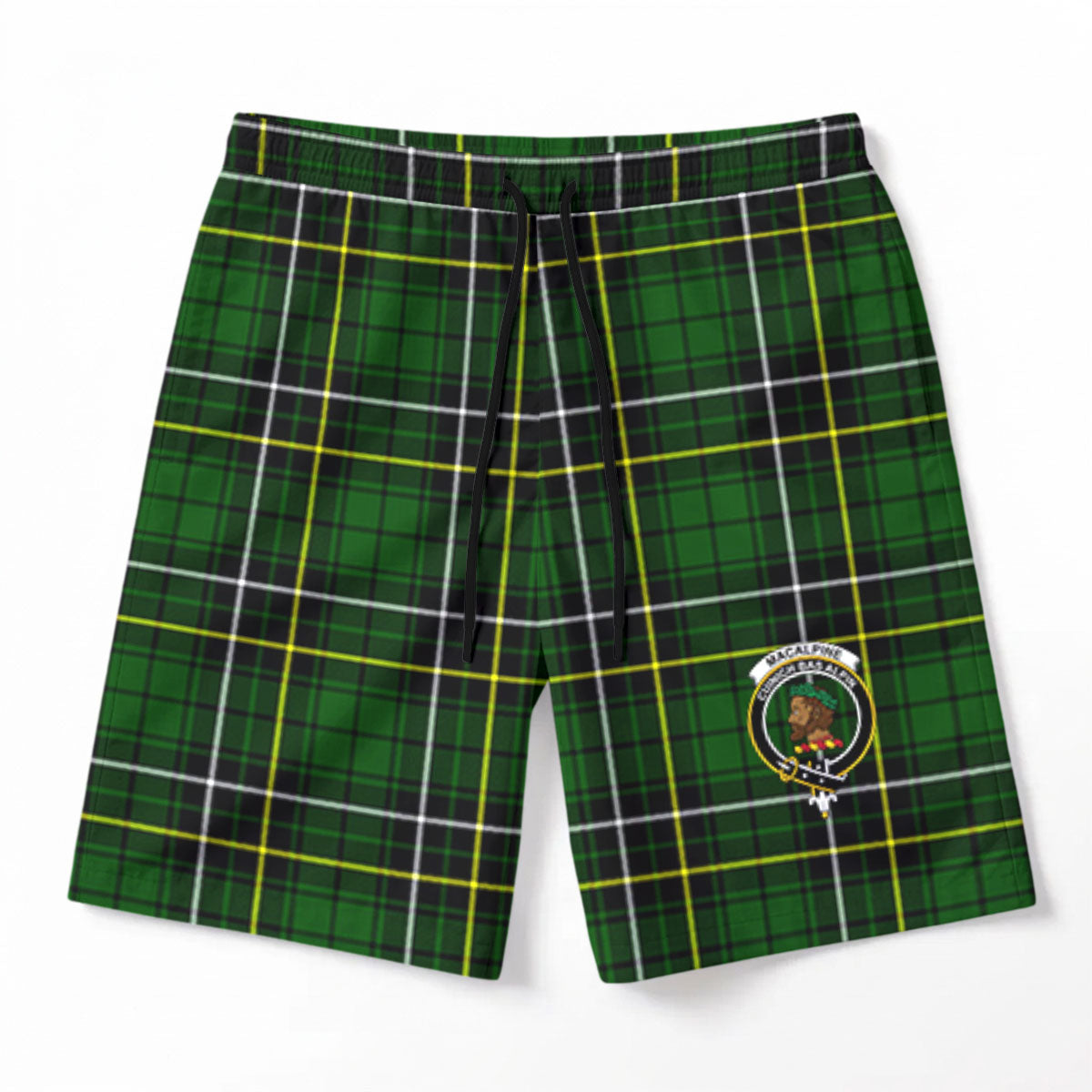 MacAlpine Modern Tartan Crest Men's Beach Shorts