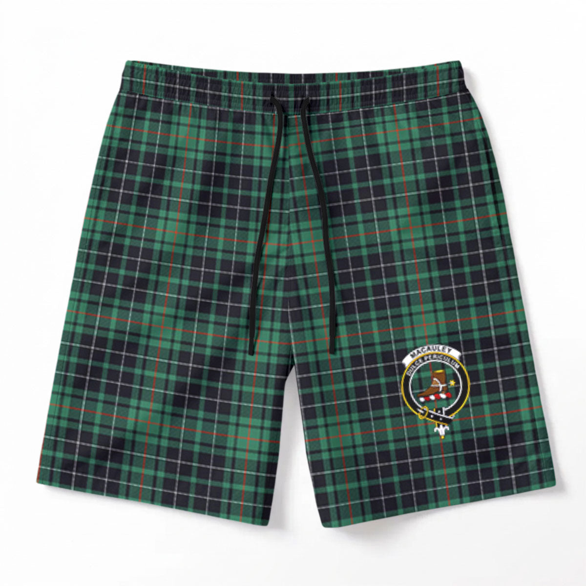 MacAuley Hunting Ancient Tartan Crest Men's Beach Shorts