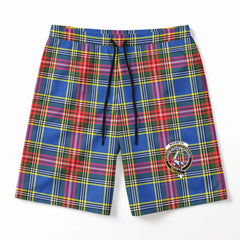 MacBeth Modern Tartan Crest Men's Beach Shorts