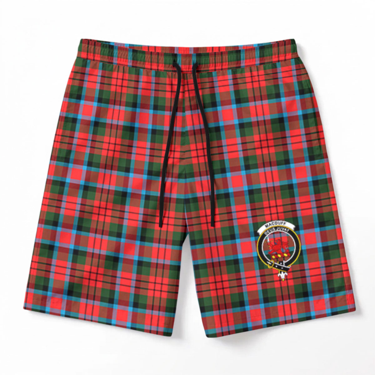 MacDuff Modern Tartan Crest Men's Beach Shorts