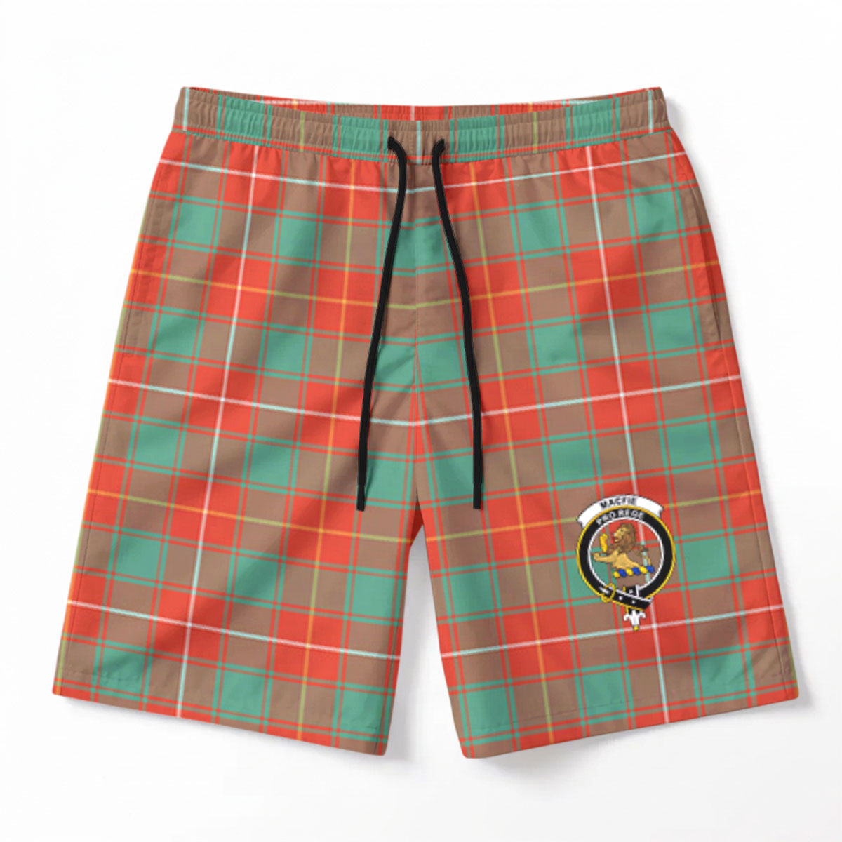 MacFie Ancient Tartan Crest Men's Beach Shorts