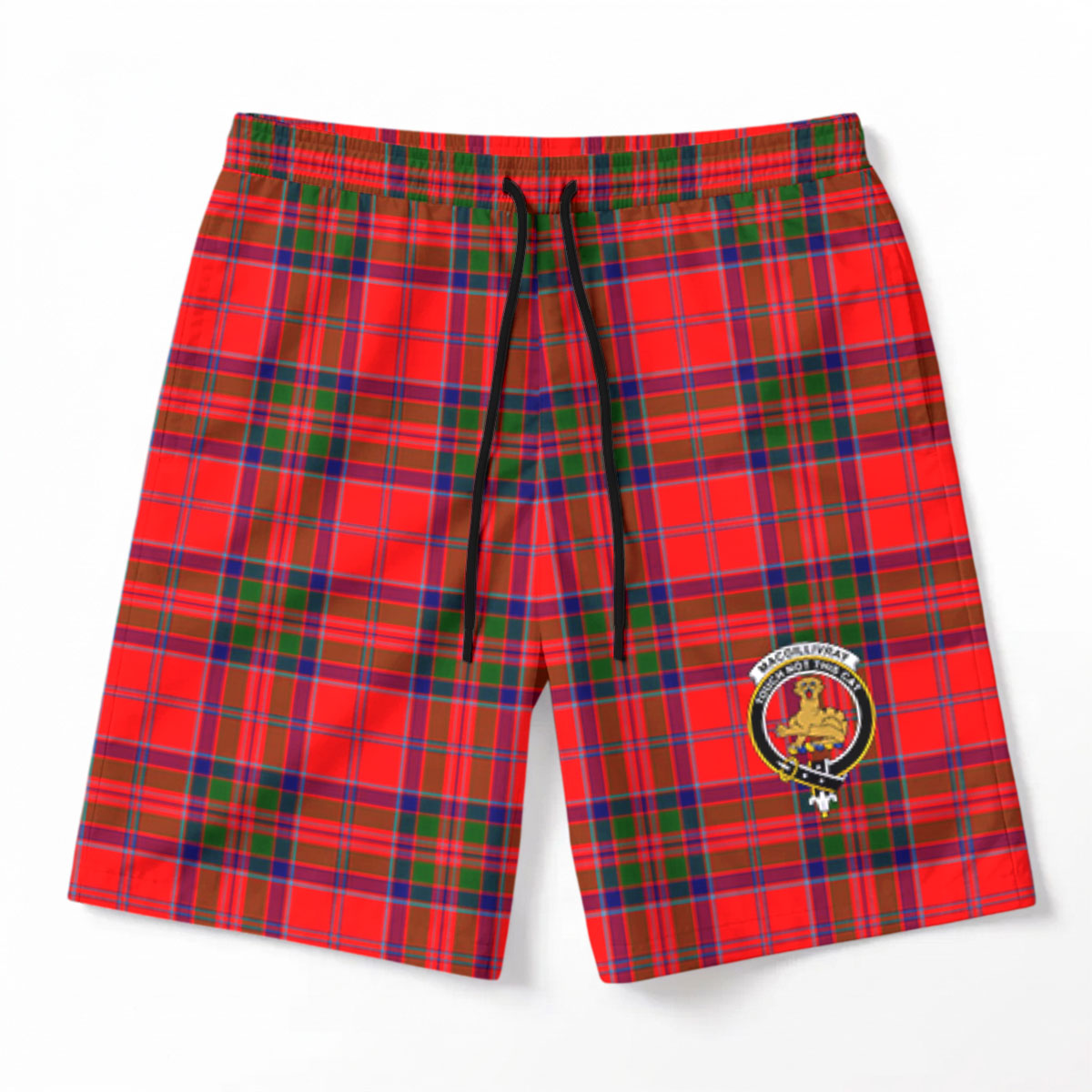 MacGillivray Modern Tartan Crest Men's Beach Shorts
