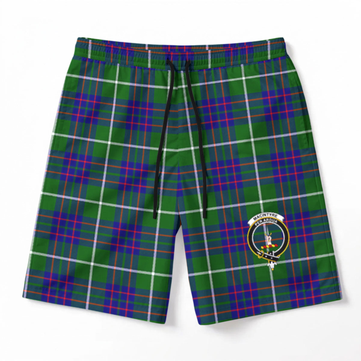 MacIntyre Hunting Modern Tartan Crest Men's Beach Shorts