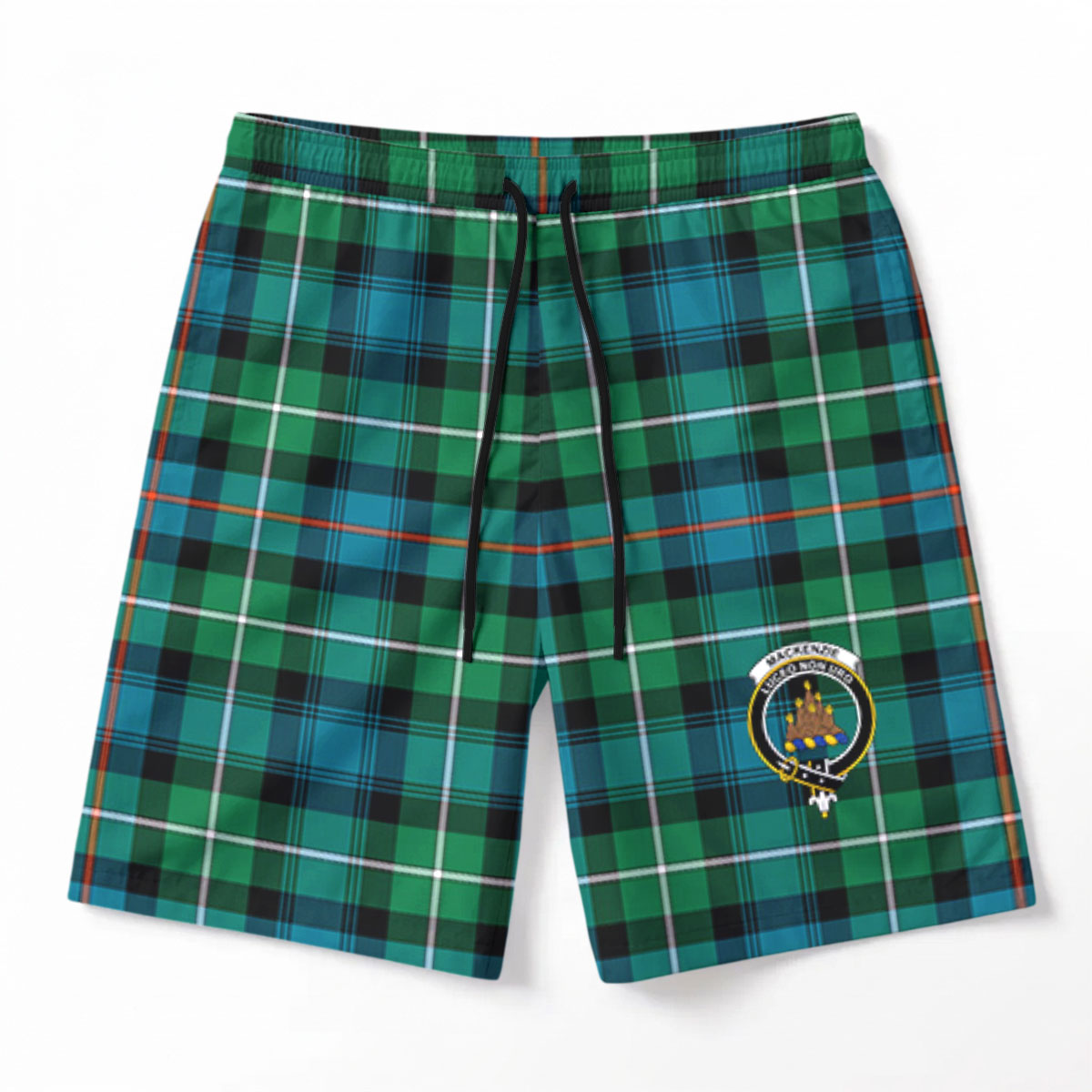 MacKenzie Ancient Tartan Crest Men's Beach Shorts