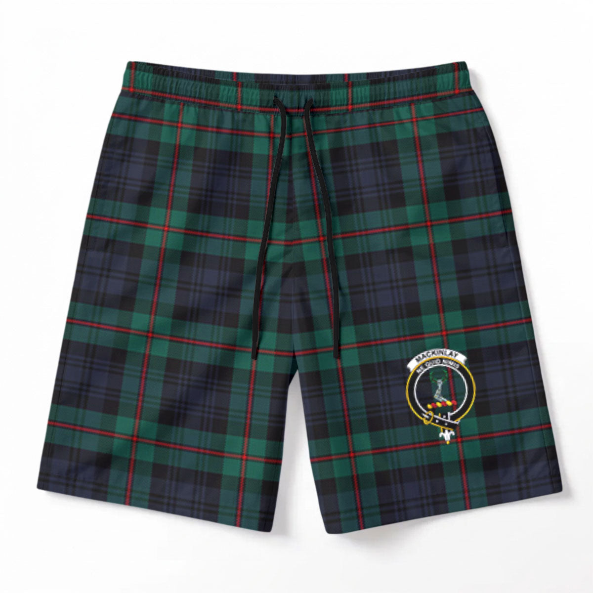 MacKinlay Modern Tartan Crest Men's Beach Shorts