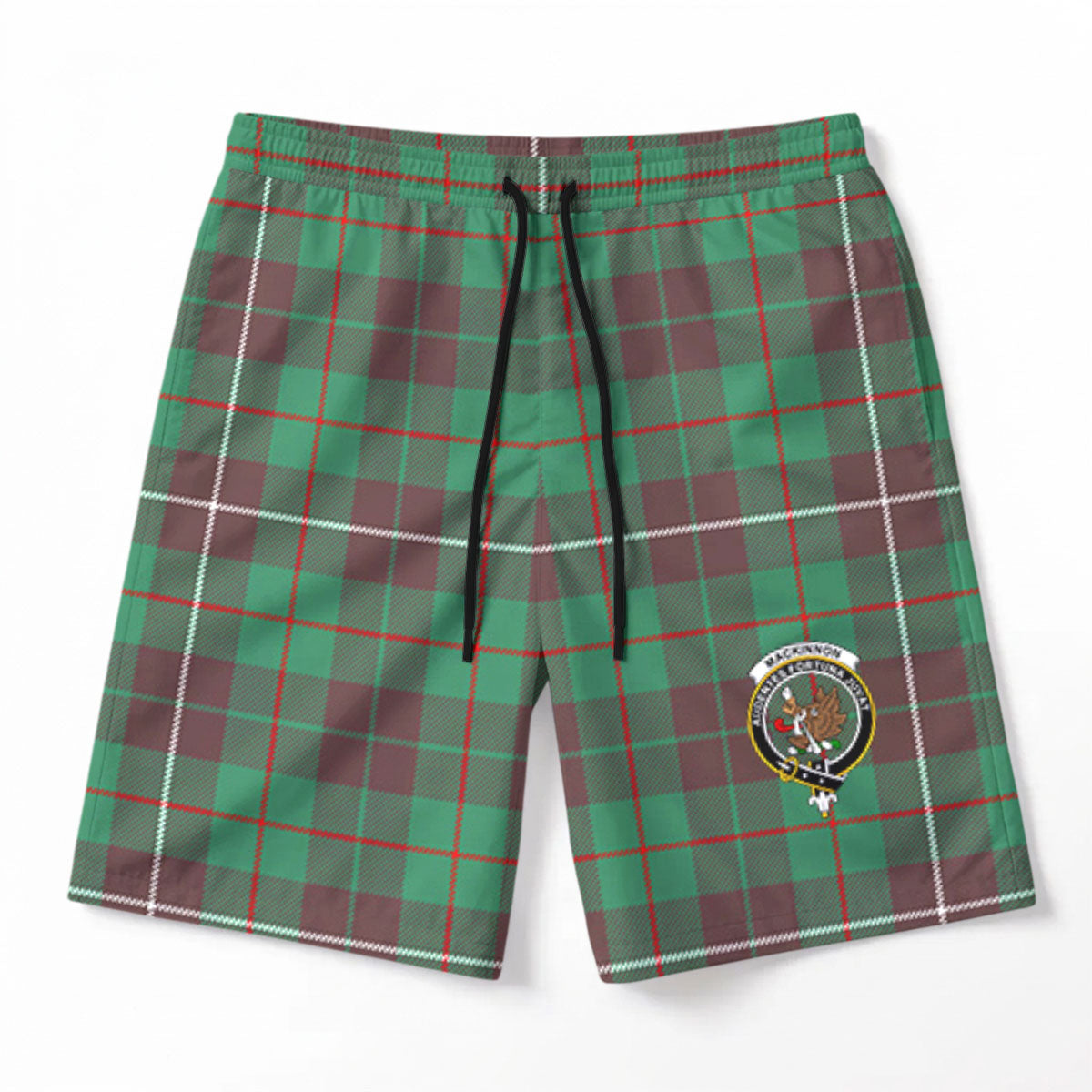 MacKinnon Hunting Ancient Tartan Crest Men's Beach Shorts