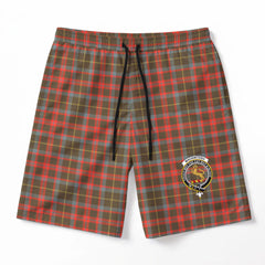 MacKintosh Hunting Weathered Tartan Crest Men's Beach Shorts