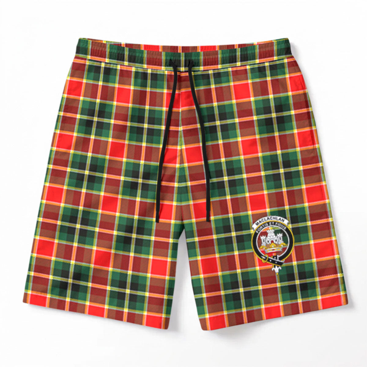 MacLachlan Hunting Modern Tartan Crest Men's Beach Shorts
