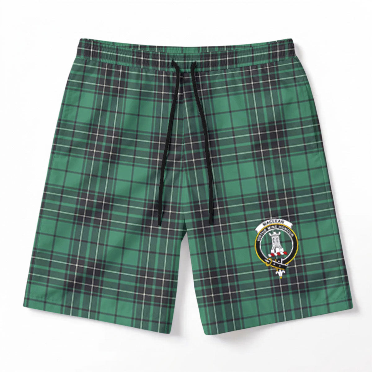 MacLean Hunting Ancient Tartan Crest Men's Beach Shorts