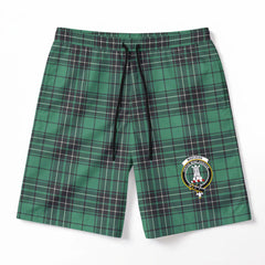 MacLean Hunting Ancient Tartan Crest Men's Beach Shorts