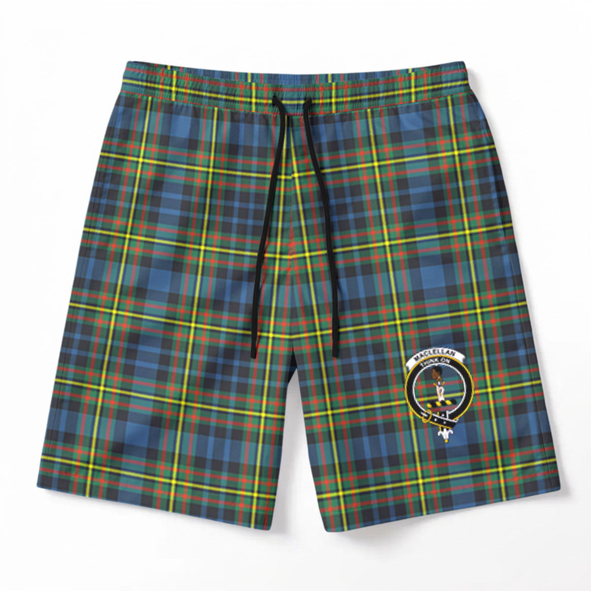MacLellan Ancient Tartan Crest Men's Beach Shorts