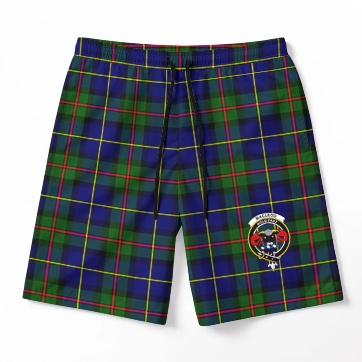 MacLeod of Harris Modern Tartan Crest Men's Beach Shorts