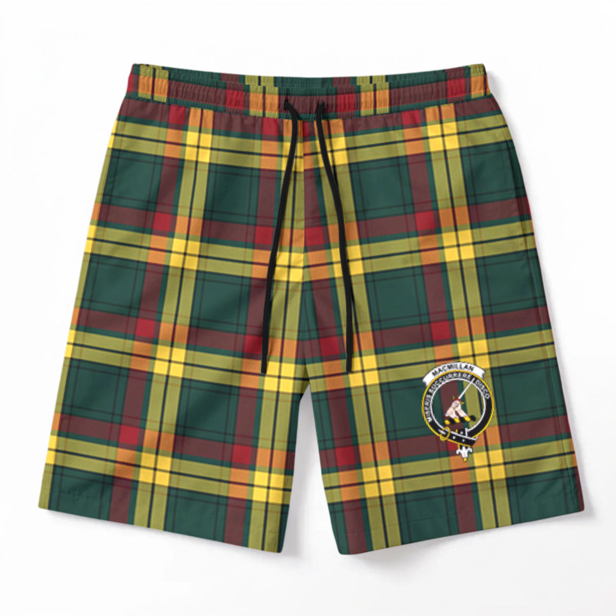 MacMillan Old Modern Tartan Crest Men's Beach Shorts