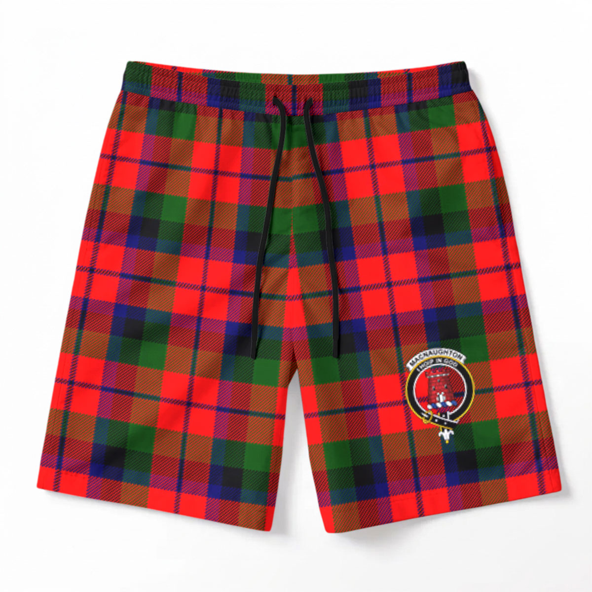 MacNaughton Modern Tartan Crest Men's Beach Shorts