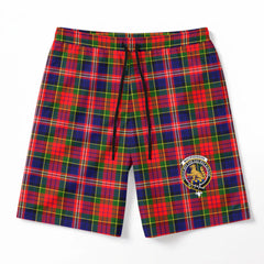 MacPherson Modern Tartan Crest Men's Beach Shorts