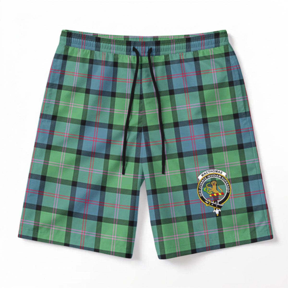 MacThomas Ancient Tartan Crest Men's Beach Shorts