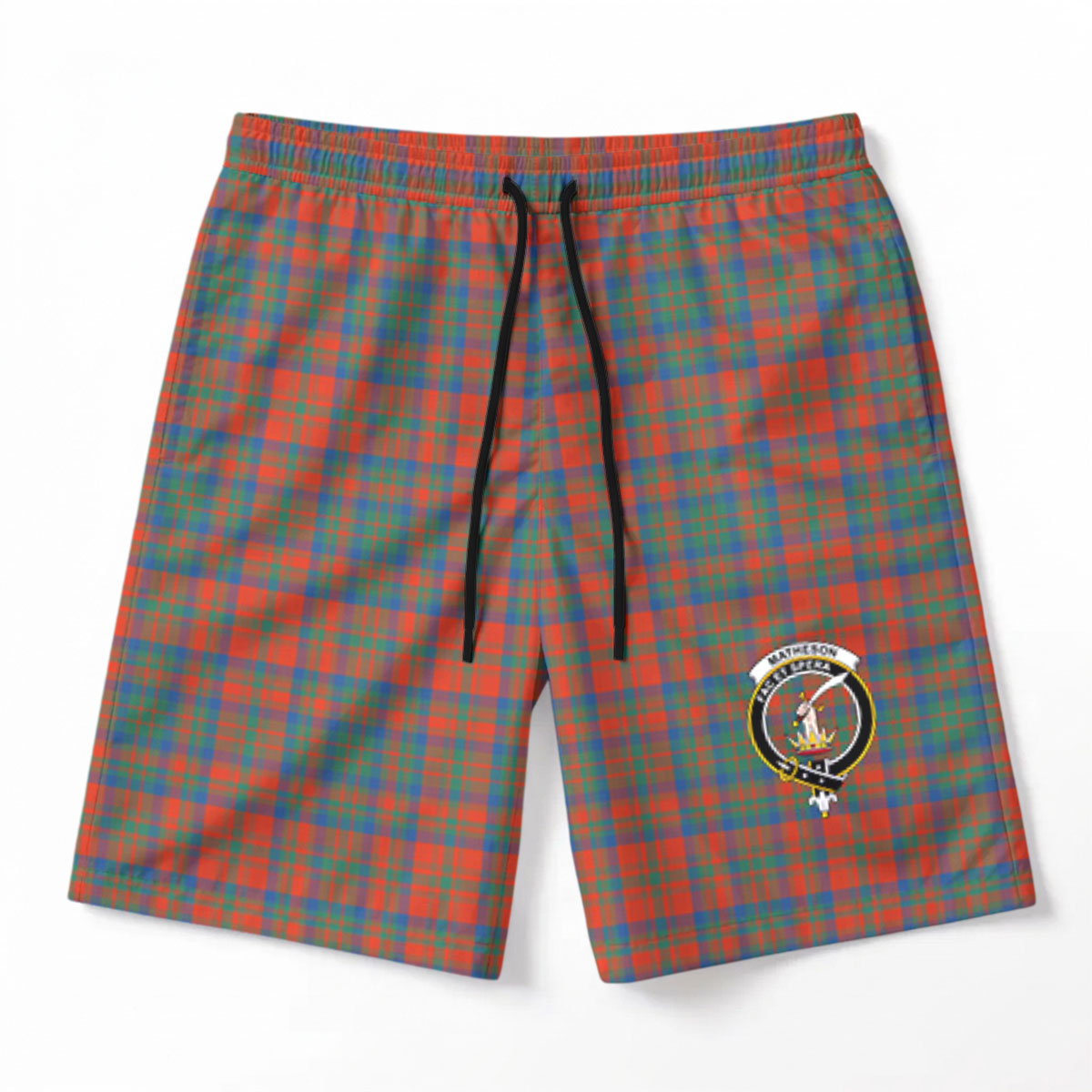 Matheson Ancient Tartan Crest Men's Beach Shorts