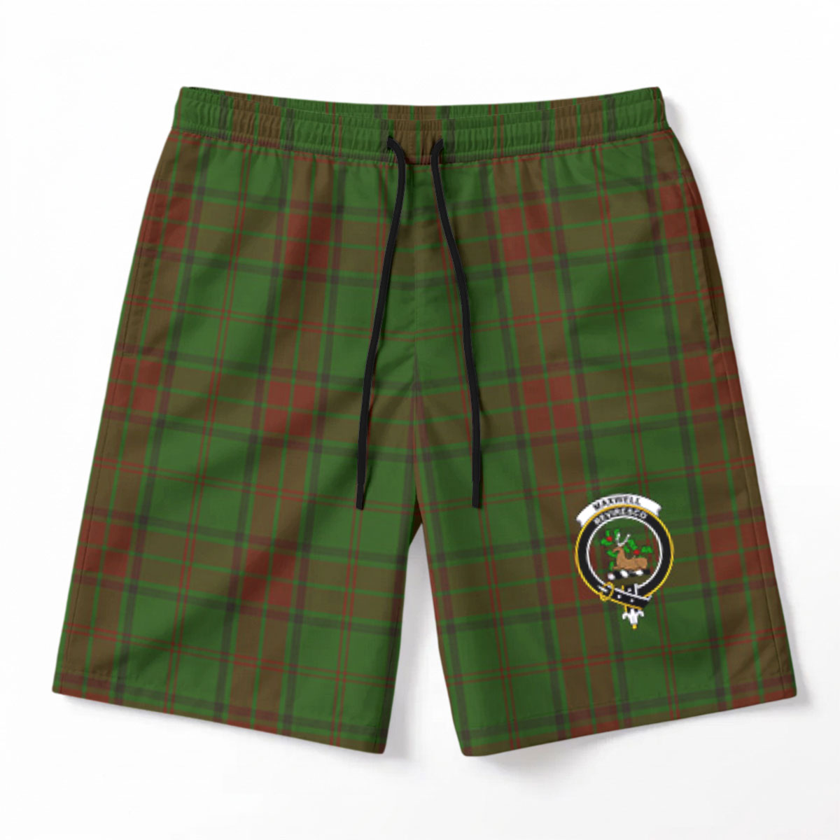 Maxwell Hunting Tartan Crest Men's Beach Shorts