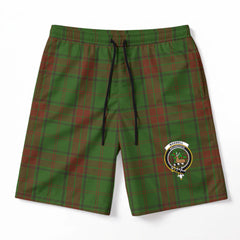 Maxwell Hunting Tartan Crest Men's Beach Shorts