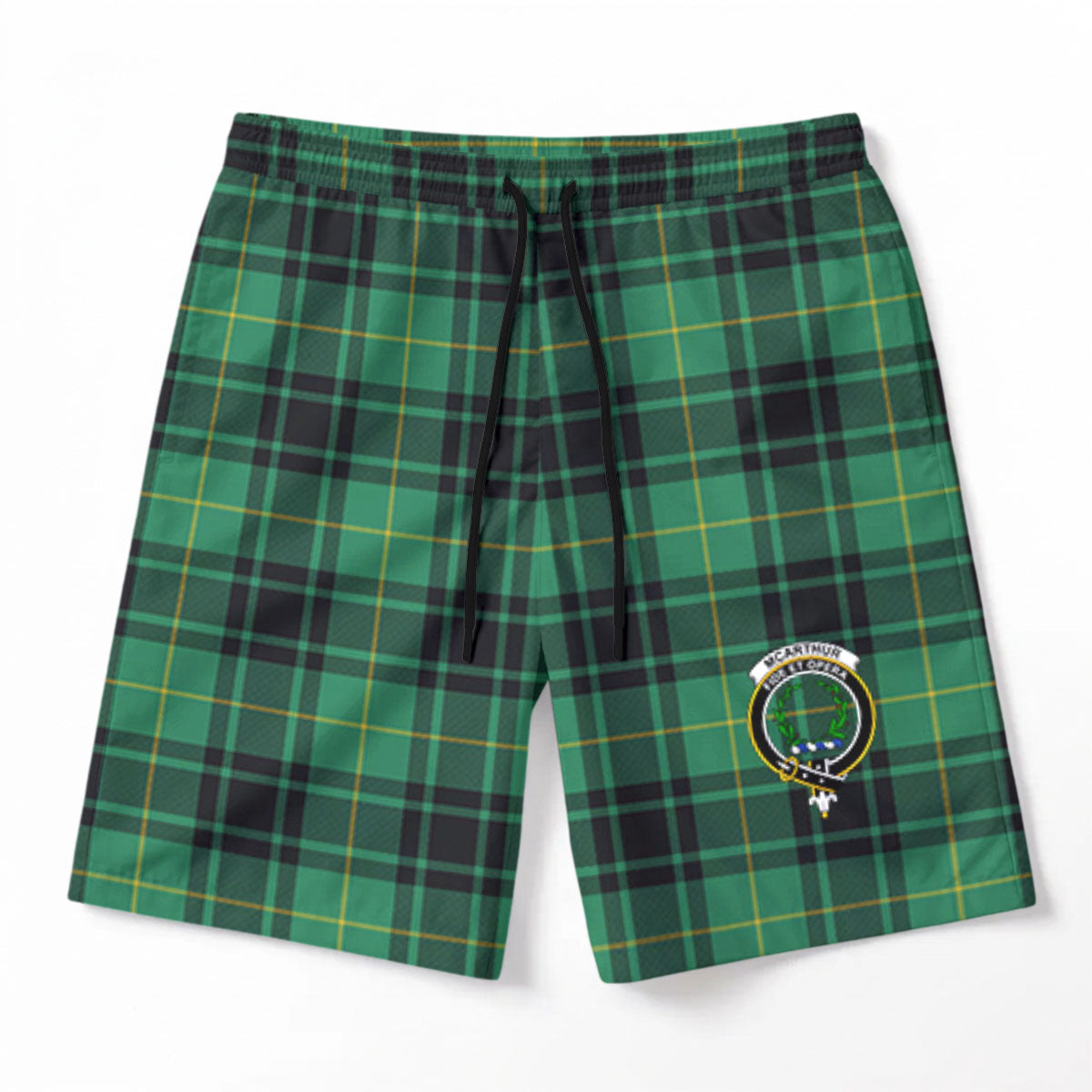 McArthur Ancient Tartan Crest Men's Beach Shorts