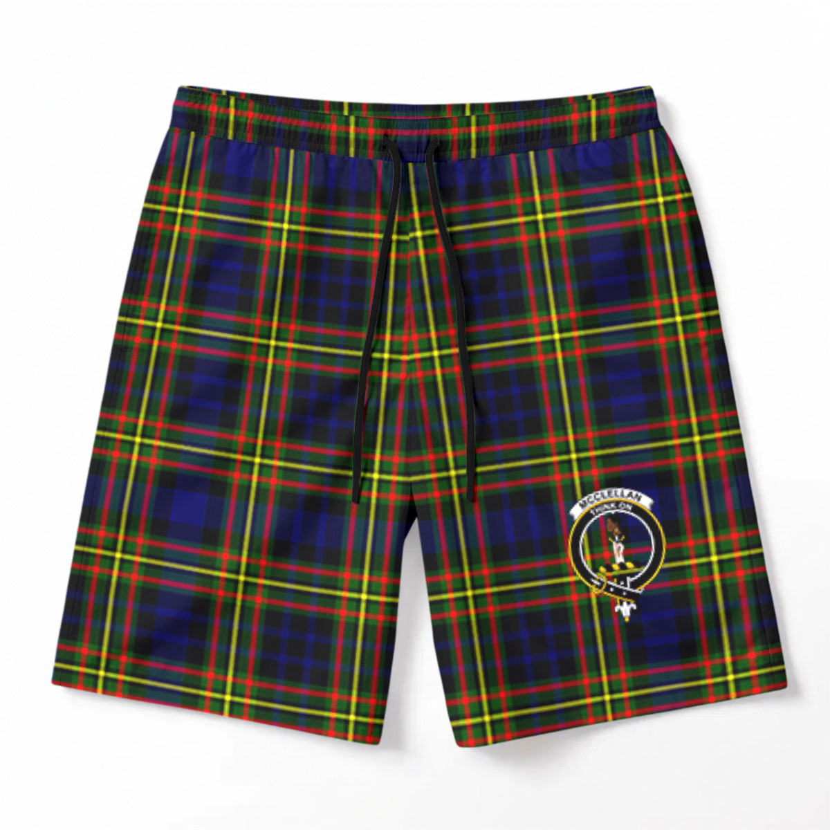McClellan Modern Tartan Crest Men's Beach Shorts