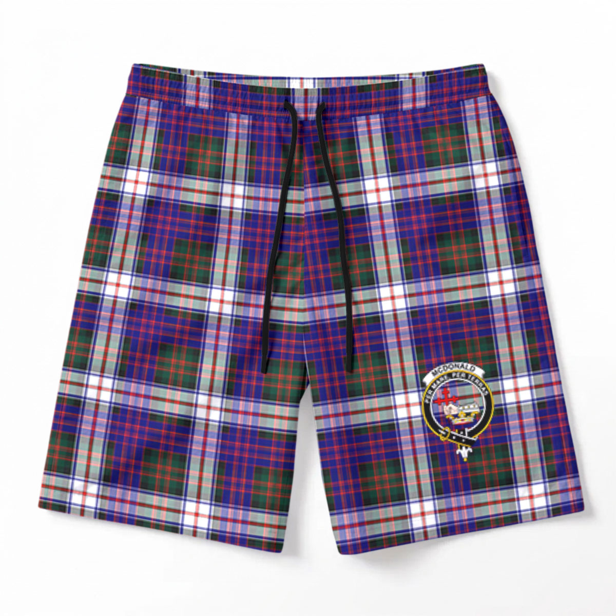 McDonald Dress Modern Tartan Crest Men's Beach Shorts
