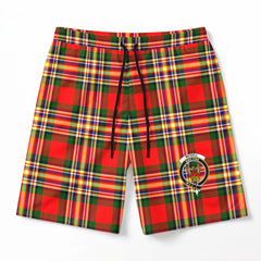 McGill Modern Tartan Crest Men's Beach Shorts