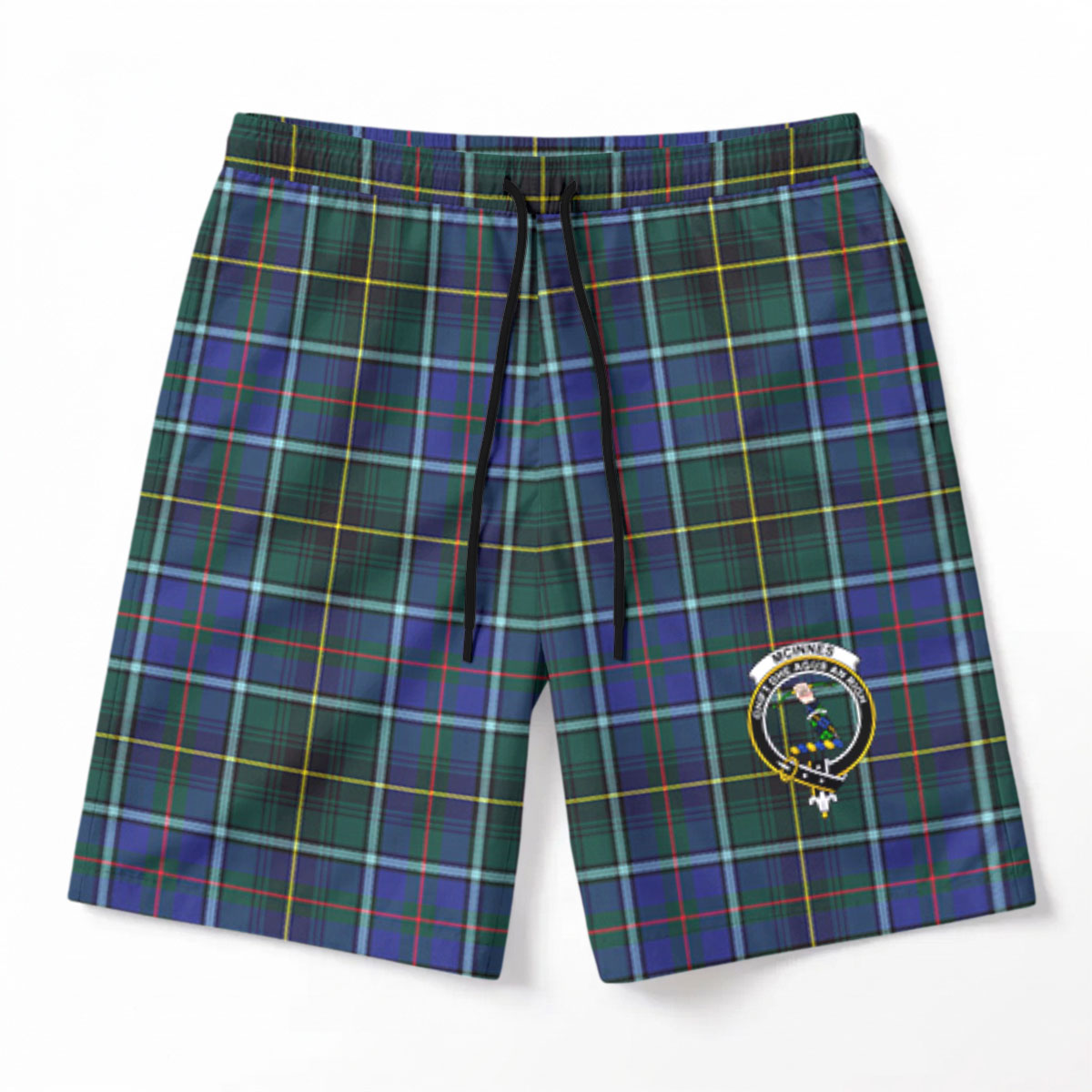 McInnes Modern Tartan Crest Men's Beach Shorts
