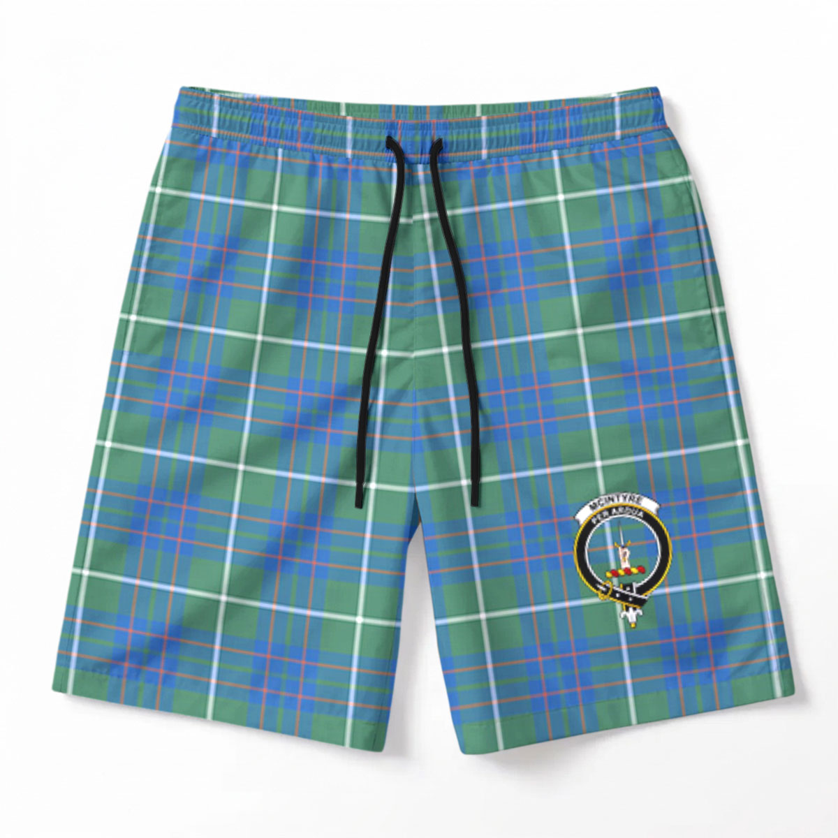 McIntyre Hunting Ancient Tartan Crest Men's Beach Shorts