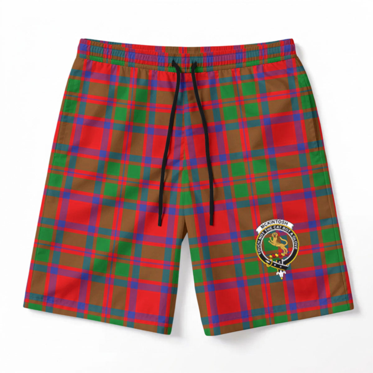 McKintosh Modern Tartan Crest Men's Beach Shorts