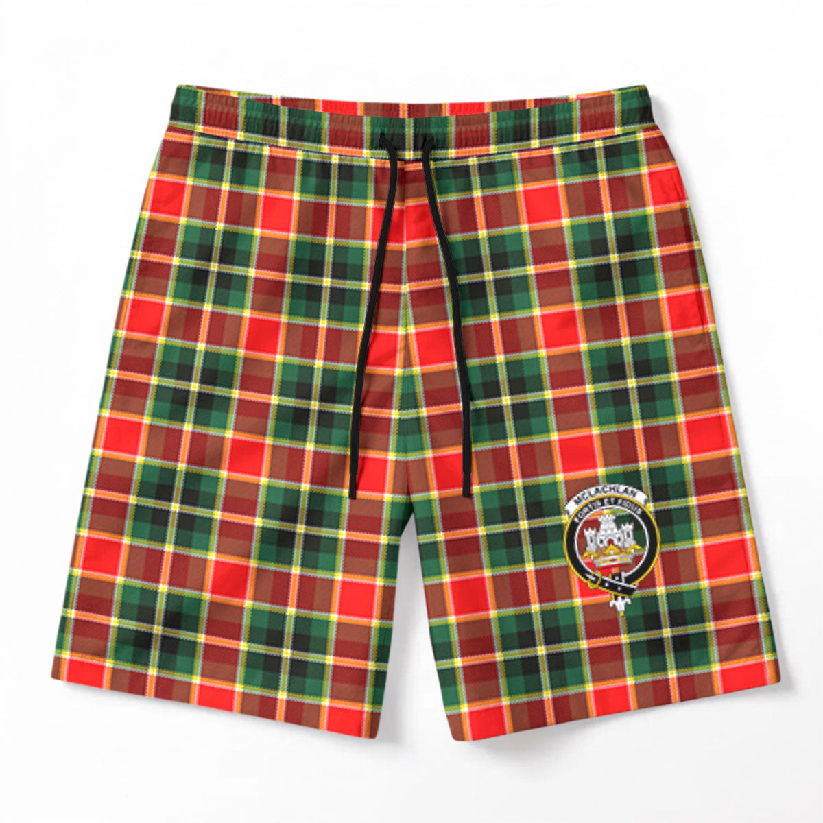 McLachlan Hunting Modern Tartan Crest Men's Beach Shorts