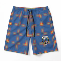 McLaine of Loch Buie Hunting Ancient Tartan Crest Men's Beach Shorts