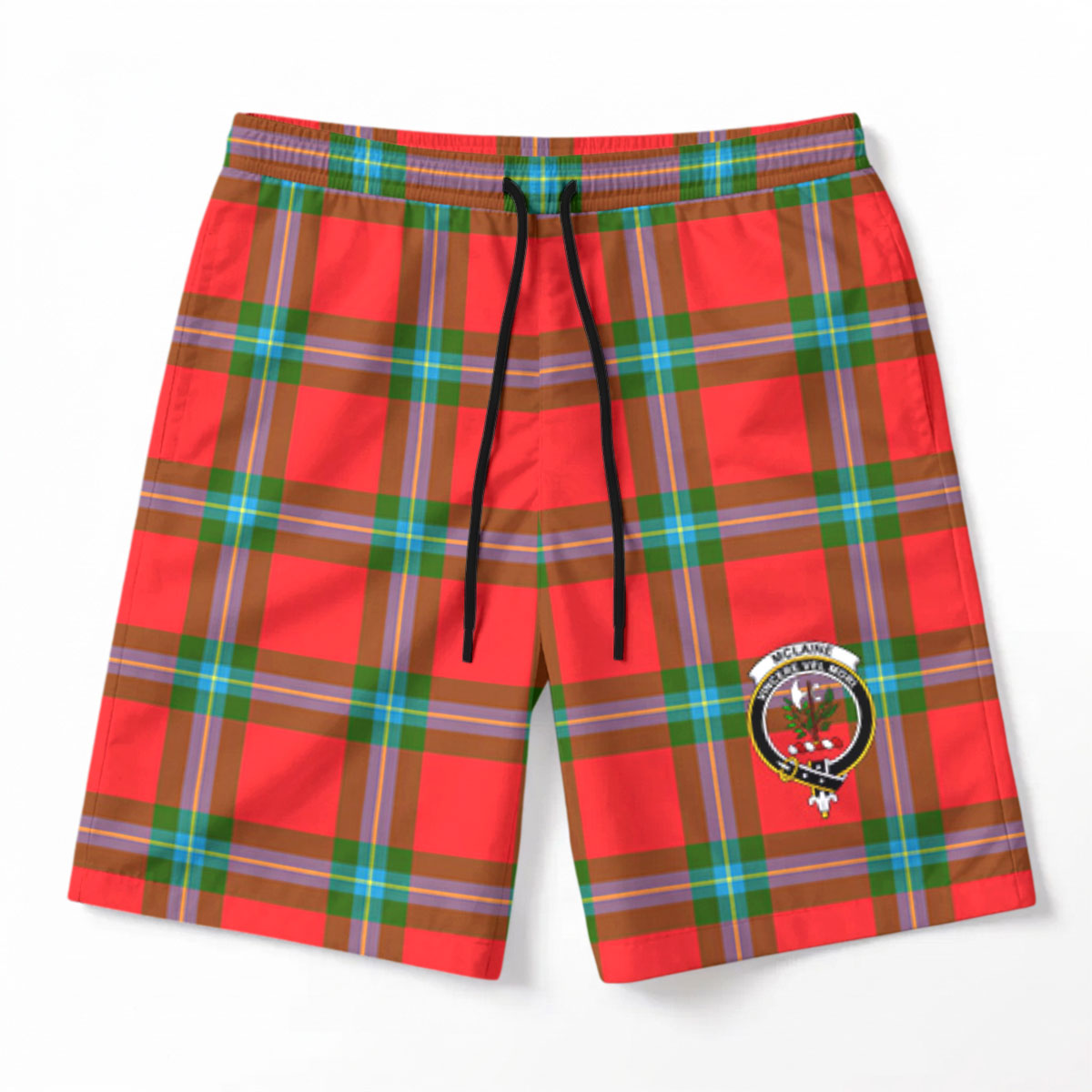 McLaine of Loch Buie Tartan Crest Men's Beach Shorts