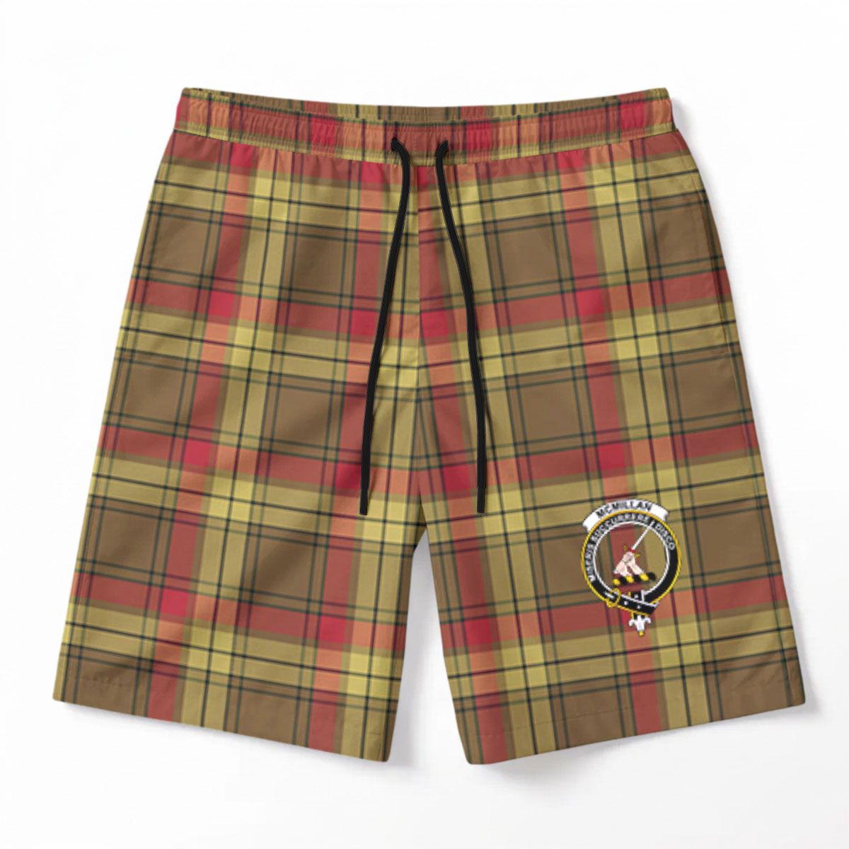 McMillan Old Weathered Tartan Crest Men's Beach Shorts