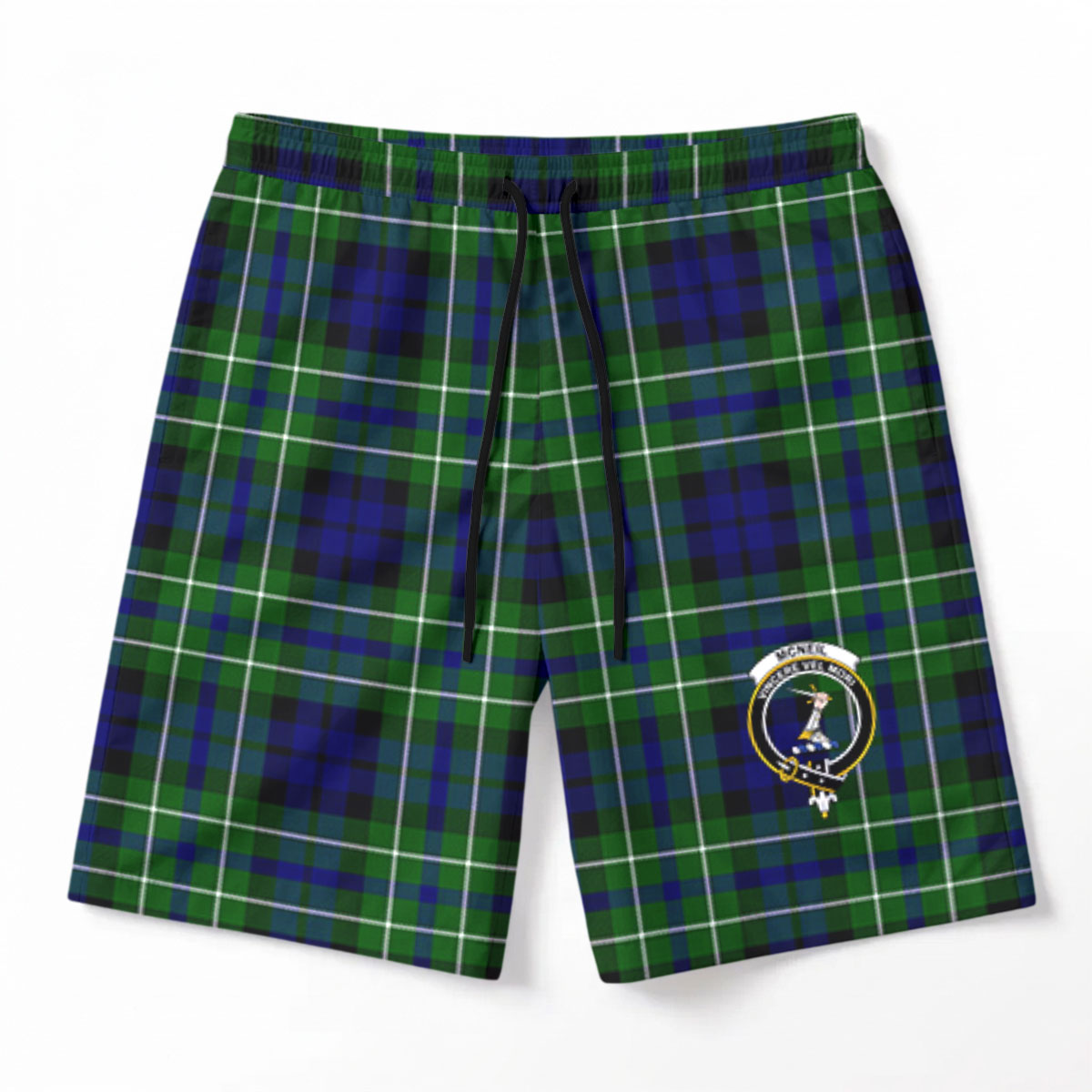 McNeil of Colonsay Modern Tartan Crest Men's Beach Shorts
