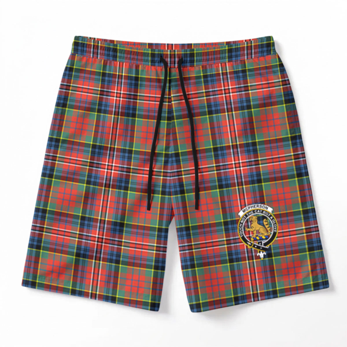McPherson Ancient Tartan Crest Men's Beach Shorts