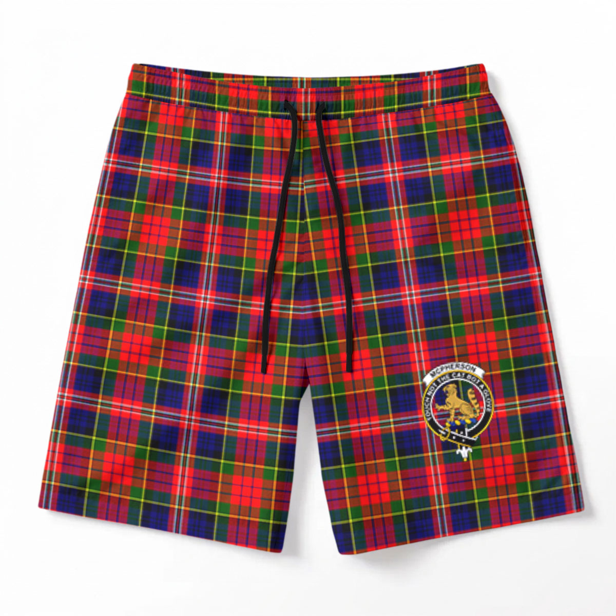 McPherson Modern Tartan Crest Men's Beach Shorts
