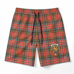 McPherson Weathered Tartan Crest Men's Beach Shorts