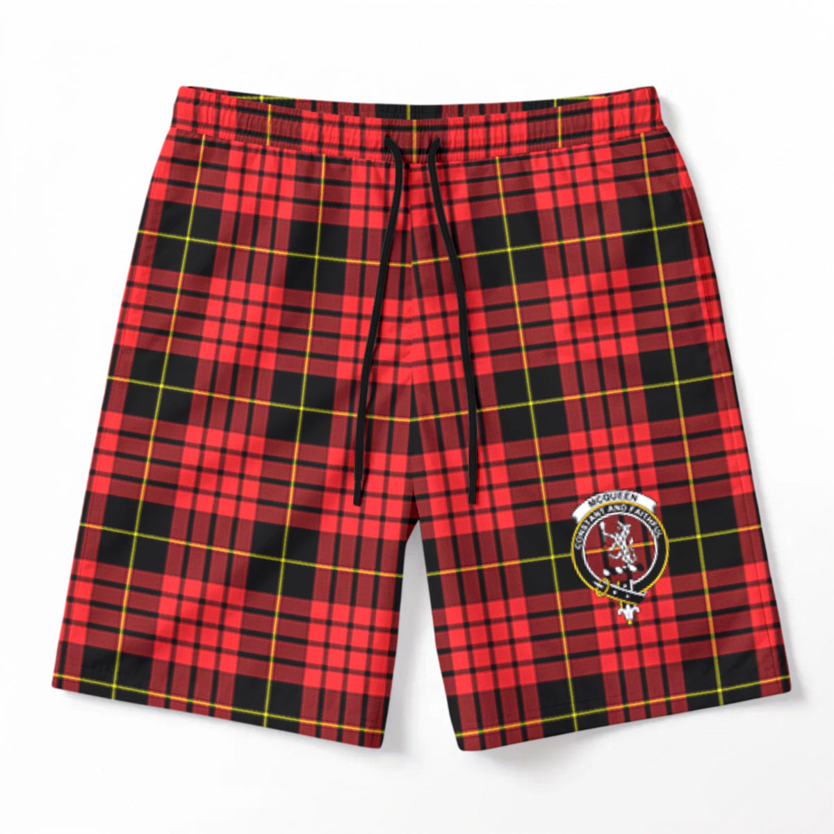McQueen Modern Tartan Crest Men's Beach Shorts