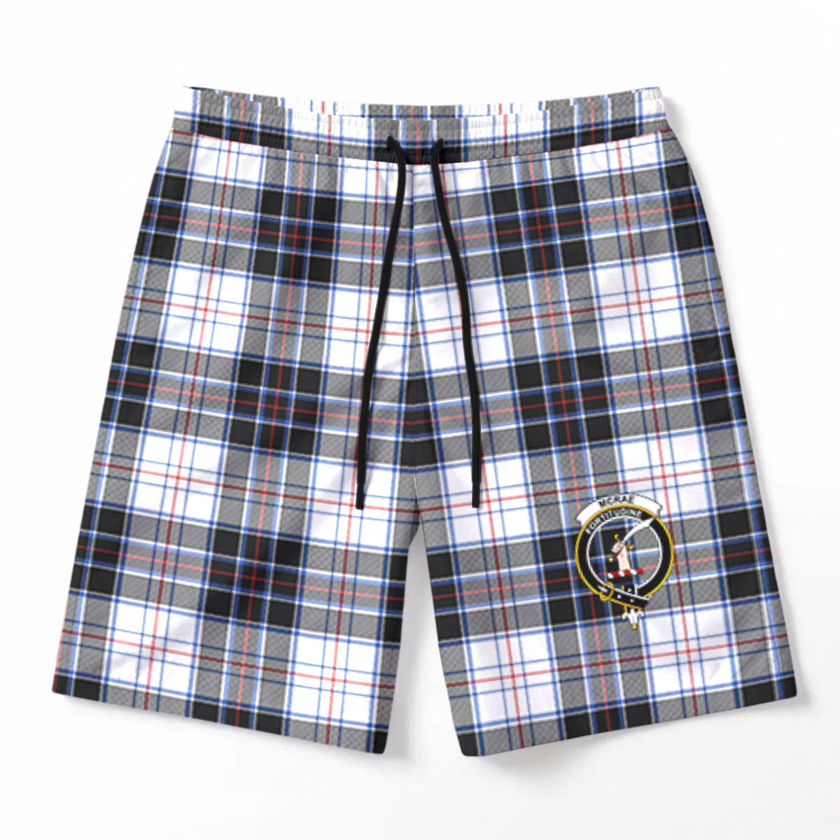 McRae Dress Modern Tartan Crest Men's Beach Shorts