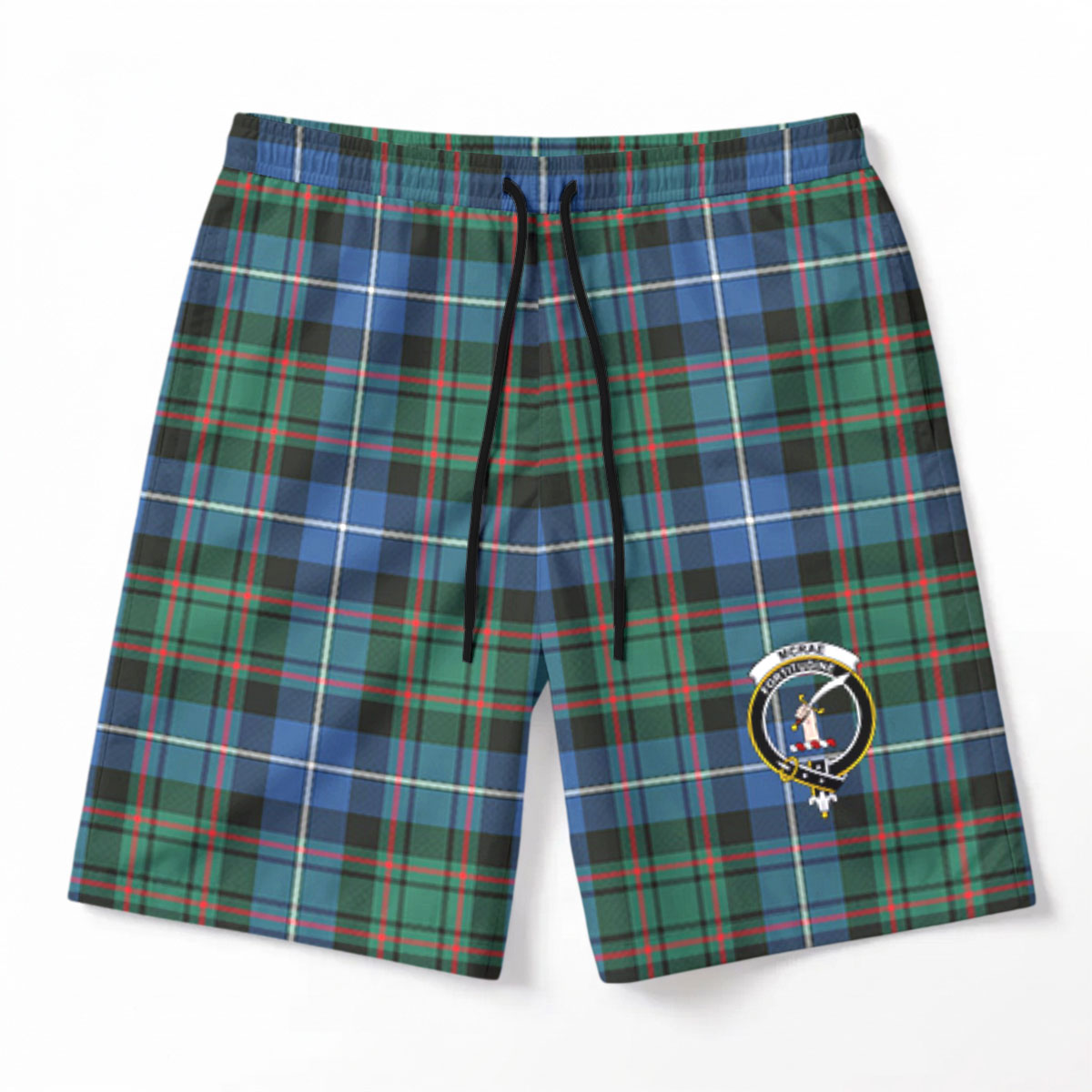McRae Hunting Ancient Tartan Crest Men's Beach Shorts