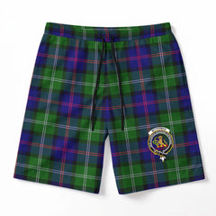 McThomas Modern Tartan Crest Men's Beach Shorts