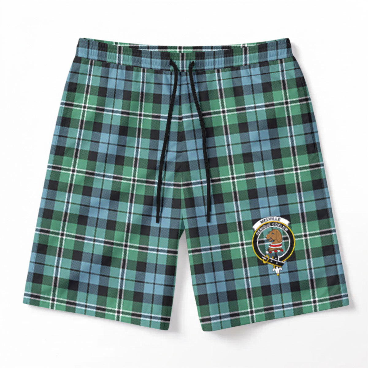 Melville Tartan Crest Men's Beach Shorts