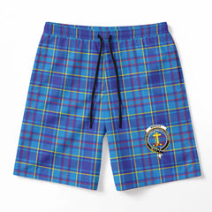Mercer Modern Tartan Crest Men's Beach Shorts