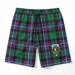 Mitchell Modern Tartan Crest Men's Beach Shorts