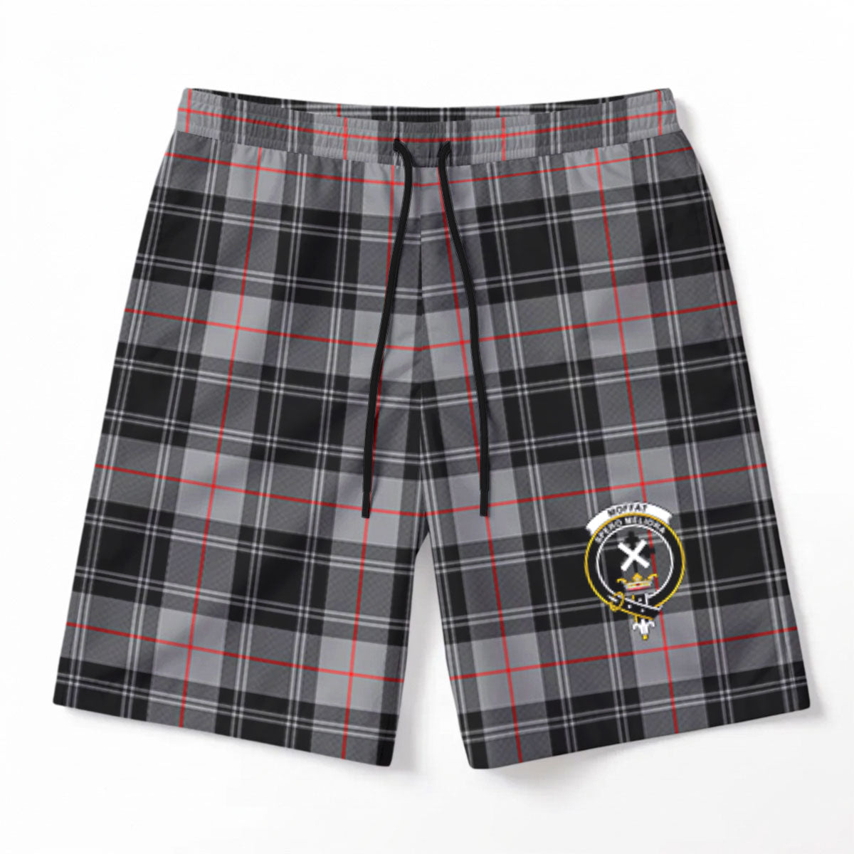 Moffat Modern Tartan Crest Men's Beach Shorts